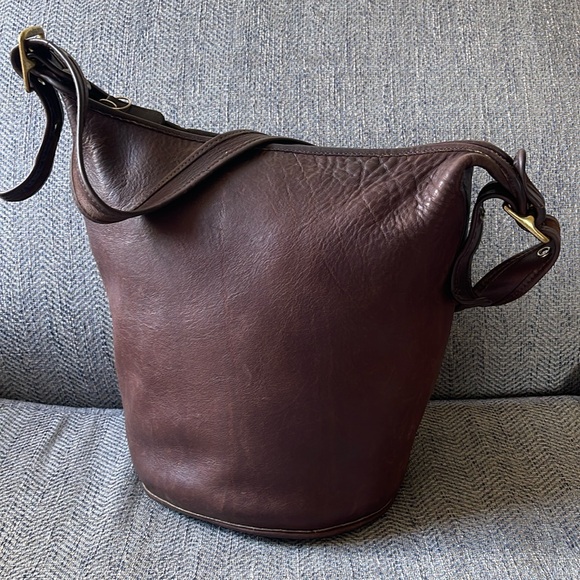 Coach Bleeker Vintage Brown Leather Bucket Crossbody Bag - Picture 2 of 16